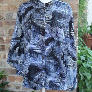 Chico's Size 3 Annaliese Winter Feather's Jacket in Blues, Black, Lilac NWT